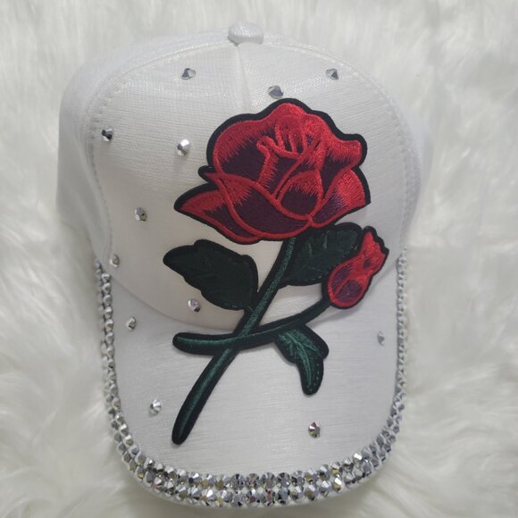 Bling & Roses White Baseball Cap - Picture 3 of 9
